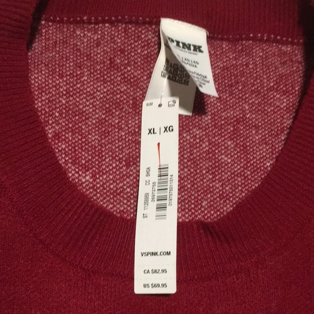 PINK Victoria's Secret Red 'So Hot!' Graphic Crewneck Sweater